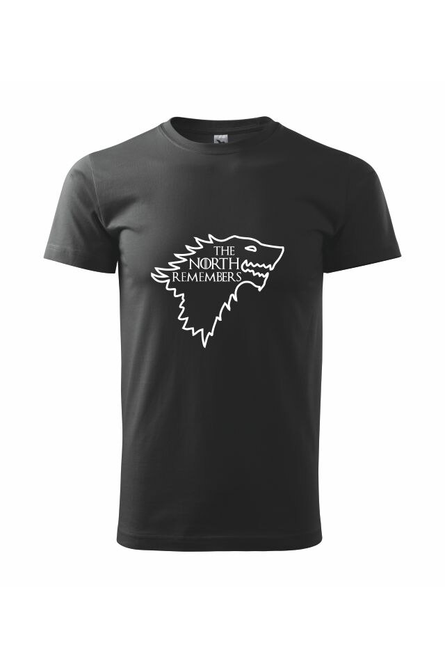 Tricou barbati the north remembers, Negru/Alb