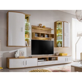 Living Genarom Jelly 27 WTW JL , Stejar Wotan / Alb Lucios, 300 x 180 x 50 cm Living Genarom Jelly 27 WTW JL , Stejar Wotan / Alb Lucios, 300 x 180 x 50 cm