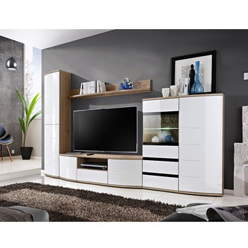 Living Genarom Ontario I 24 SRW O1 , Stejar San Remo / Alb Lucios, 300 x 184 x 48 cm Living Genarom Ontario I 24 SRW O1 , Stejar San Remo / Alb Lucios, 300 x 184 x 48 cm