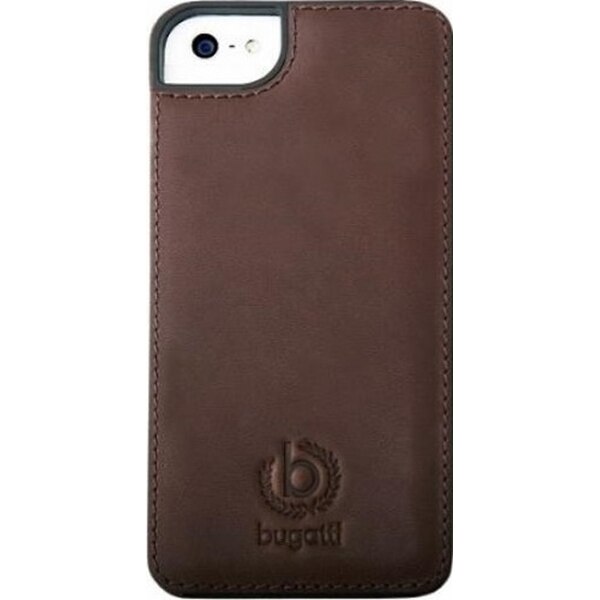 Husa de protectie Bugatti Premium pentru iPhone 5, Piele, Maro