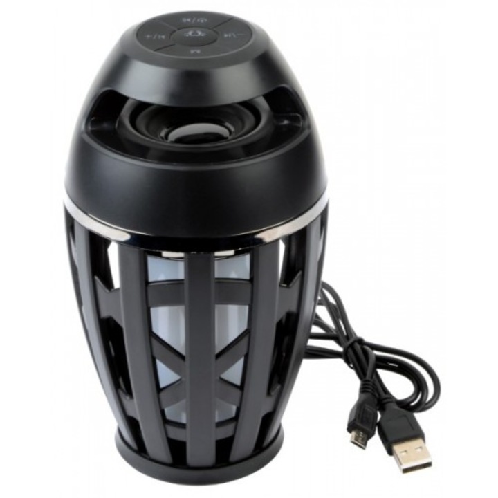 Hordozható hangszóró, Tops Bonfire, Bluetooth, Fekete