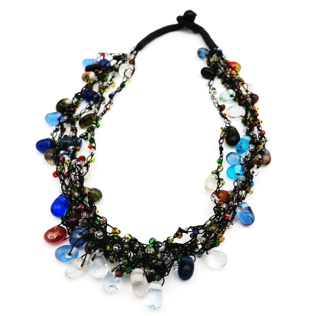 Lantisor cu pietre multicolore,43 cm