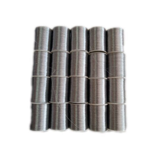 Set ata brodat , 20 papiote, culoare argintie, 100 m papiota , poliester