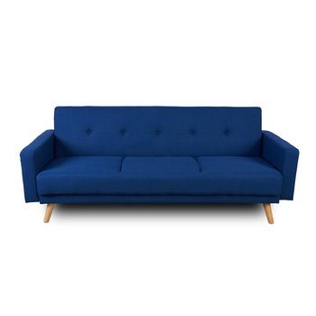 Canapea extensibila 3 locuri Cristina, Mobila Sigma, tesatura albastru denim, 210x87x86 cm Canapea extensibila 3 locuri Cristina, Mobila Sigma, tesatura albastru denim, 210x87x86 cm
