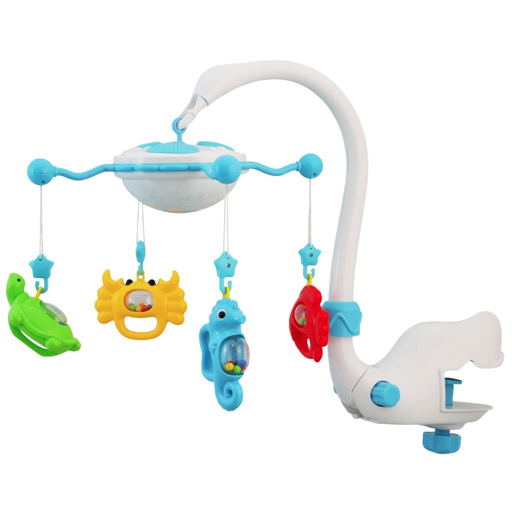 Carusel muzical cu proiectie Baby Mix Aqua Magic, Albastru