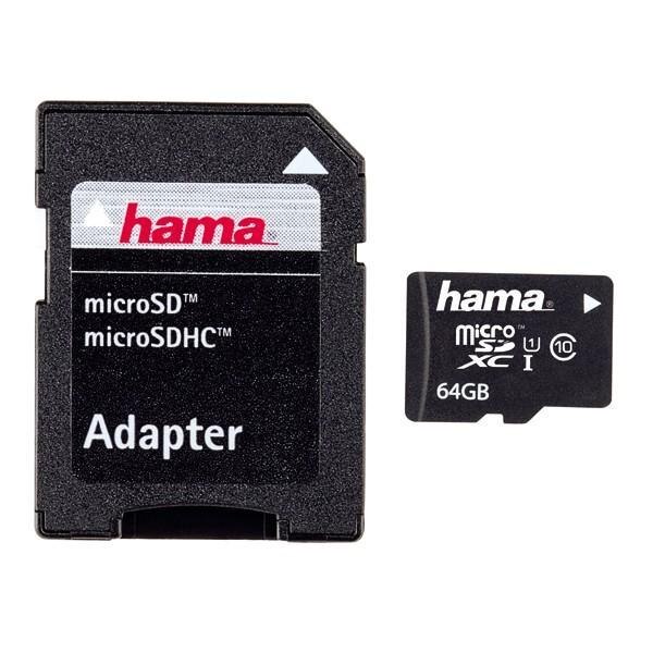 Card de memorie Hama microSDXC 64GB Class 10 UHS-I + Adaptor/foto