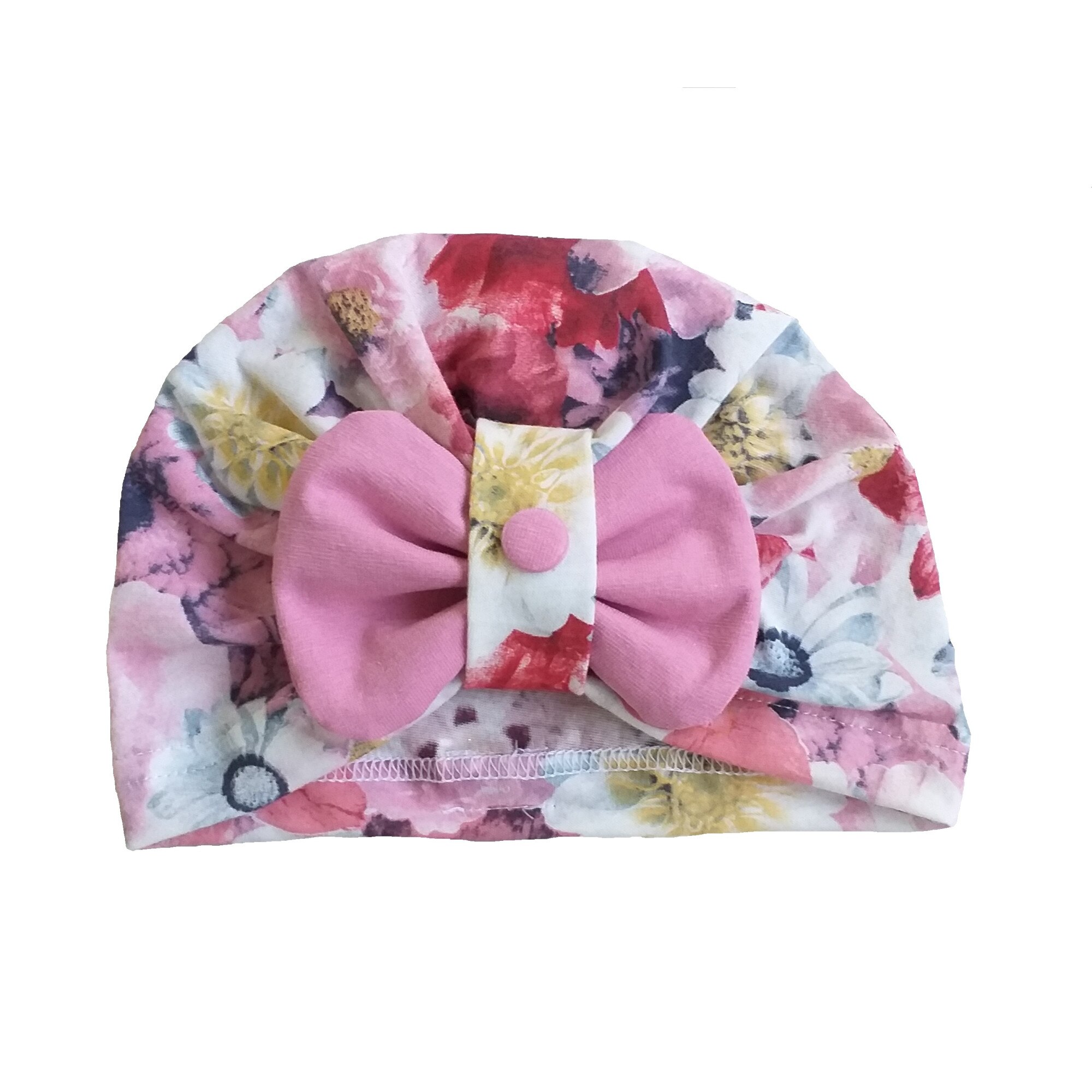 Turban Mic Pitic T62NN imprimat floral cu funda, Rose, 42 cm