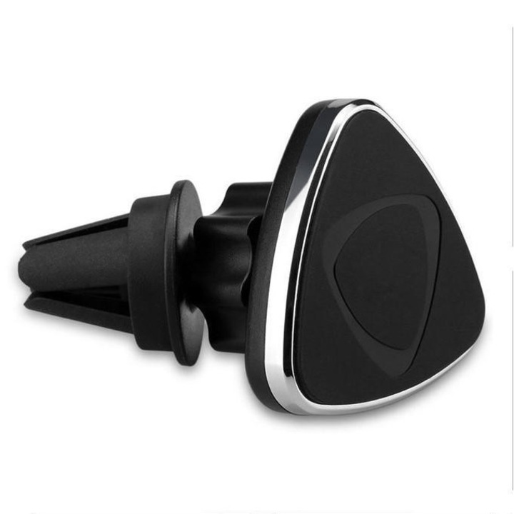 Suport Auto Magnetic, format clasic pentru Telefon, montaj la Grila de Ventilatie + placute metalice Negru