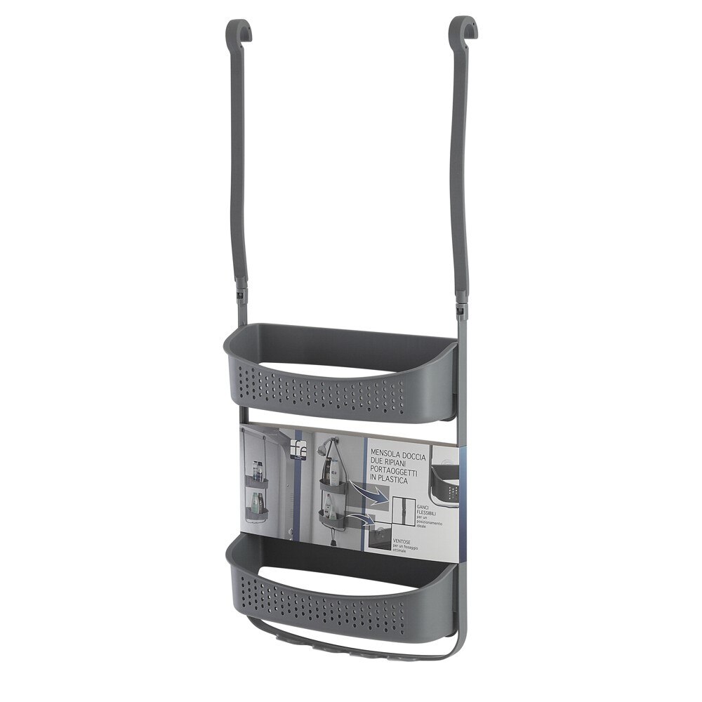 Etajera dus Feridras Fox, gri, 32x11x69 cm