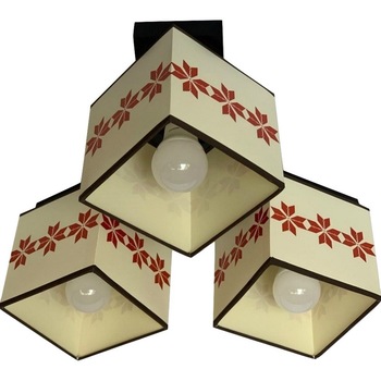 Plafoniera Motiv Traditional, Lemn Wenge, Lustre Personalizate, Abajur Crem PVC, Cojom, putere 3x60W Plafoniera Motiv Traditional, Lemn Wenge, Lustre Personalizate, Abajur Crem PVC, Cojom, putere 3x60W