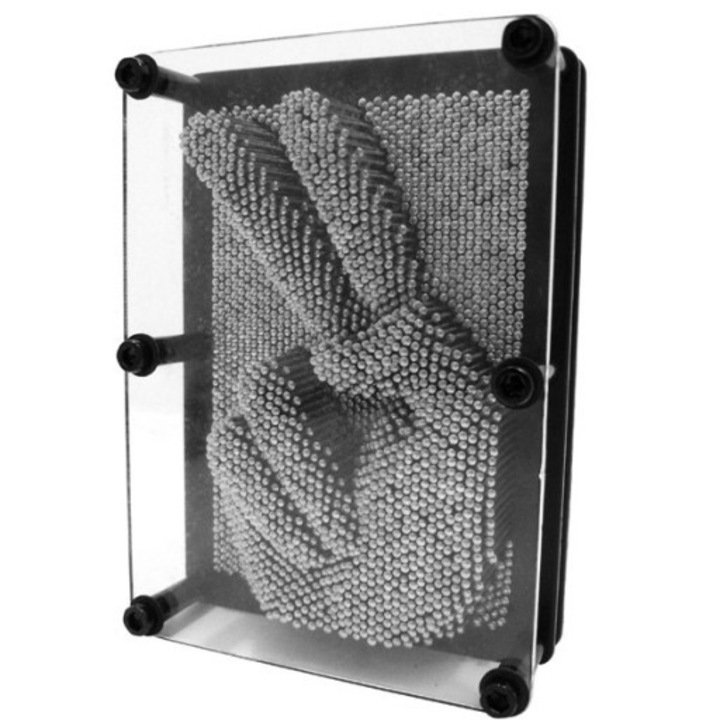 Kitűzőtábla Pin Art 3d, ezüst, XXL