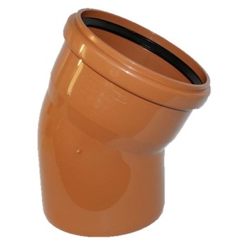 Cot PVC cu inel si garnitura, 250 x 45° mm Cot PVC cu inel si garnitura, 250 x 45° mm