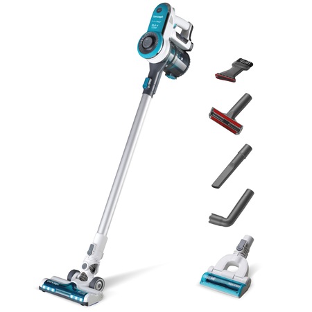 Aspirator vertical 2 in 1 Concept VP6000, 250 W, Li-Ion, 2000 mAh, 21.6 V, 2 viteze, 0.5 L, filtru HEPA, Alb/Albastru