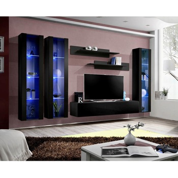 Living Genarom Fly D 23 ZZ FY C2, Negru/Negru Lucios, 310 x 190 x 40 cm Living Genarom Fly D 23 ZZ FY C2, Negru/Negru Lucios, 310 x 190 x 40 cm