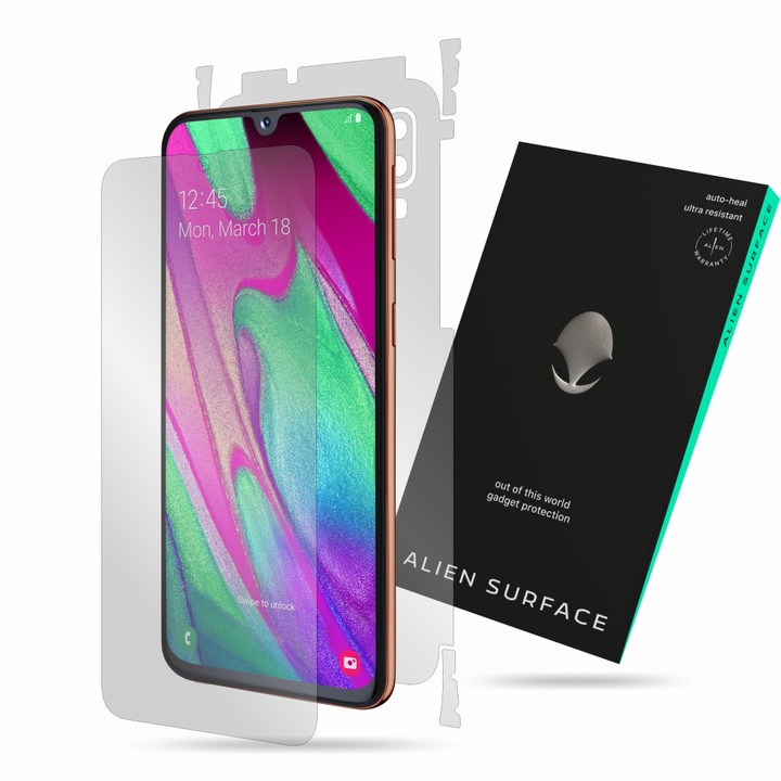 Alien Surface, Samsung Galaxy A40, képernyővédő fólia, hátsó, oldal
