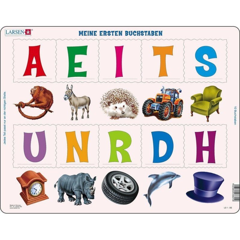 Puzzle Primele Cuvinte in Limba Germana, 10 piese, Larsen