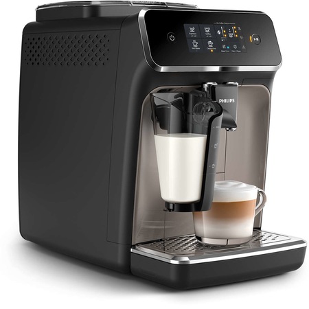 Espressor automat Philips EP2235/40, 12 setari de macinare, 15 bar, 3 setari pentru intensitate, 3 tipuri de bauturi , Filtru AquaClean, Ecran tactil, Argintiu/Negru