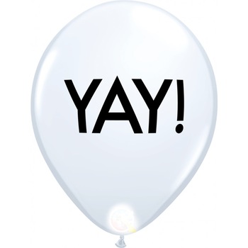Set 10 Baloane latex 11''/28 cm inscriptionate YAY, Qualatex 89448 Set 10 Baloane latex 11''/28 cm inscriptionate YAY, Qualatex 89448