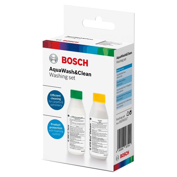 Аксесоар за прахосмукачки AquaWash&Clean BoschBBZWDSET, Почистващ препарат и разтвор против пяна