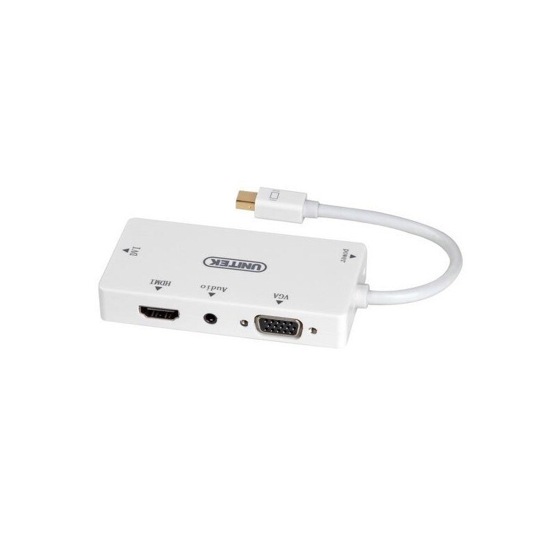 Adaptor , Unitek , Y/6354 miniDisplayPort la HDMI/DVI/VGA/Audio , alb
