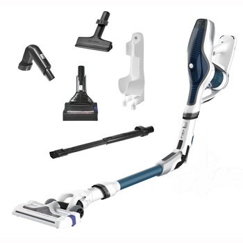 Aspirator vertical Rowenta RH9471WO Air Force 560 Flex Blue, 43W, 21.9 V, tehnologie ciclonica, 2 trepte de putere, 0.4 L, Turbo brush, Alb/Albastru Aspirator vertical Rowenta RH9471WO Air Force 560 Flex Blue, 43W, 21.9 V, tehnologie ciclonica, 2 trepte de putere, 0.4 L, Turbo brush, Alb/Albastru