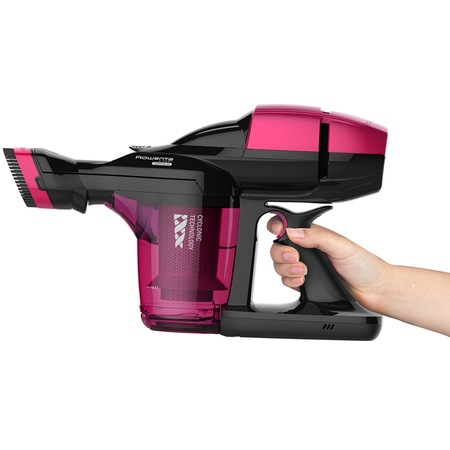 Aspirator vertical Rowenta RH7329WO X-Pert Essential 260, 21.9 V, 0.4 L, Negru/Fucsia