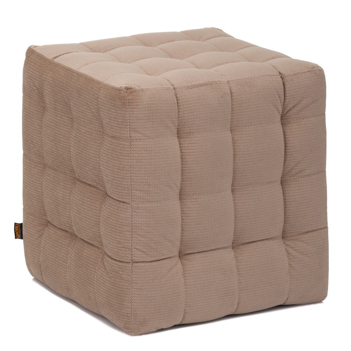 Taburet QMOBILI Bump Cappuccino, stofa, tip cub