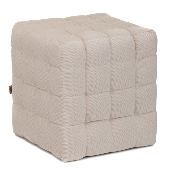 Taburet QMOBILI Bump Crem, stofa, tip cub