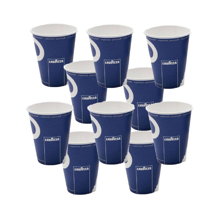 Set 100 de Pahare Lavazza din Carton, 166 ml, 6.5 Oz