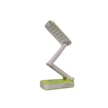 Lampa birou acumulator, alb cu verde, 2 pozitii de lumina, cablu incarcare inclus, 24leduri, 800mAH Lampa birou acumulator, alb cu verde, 2 pozitii de lumina, cablu incarcare inclus, 24leduri, 800mAH