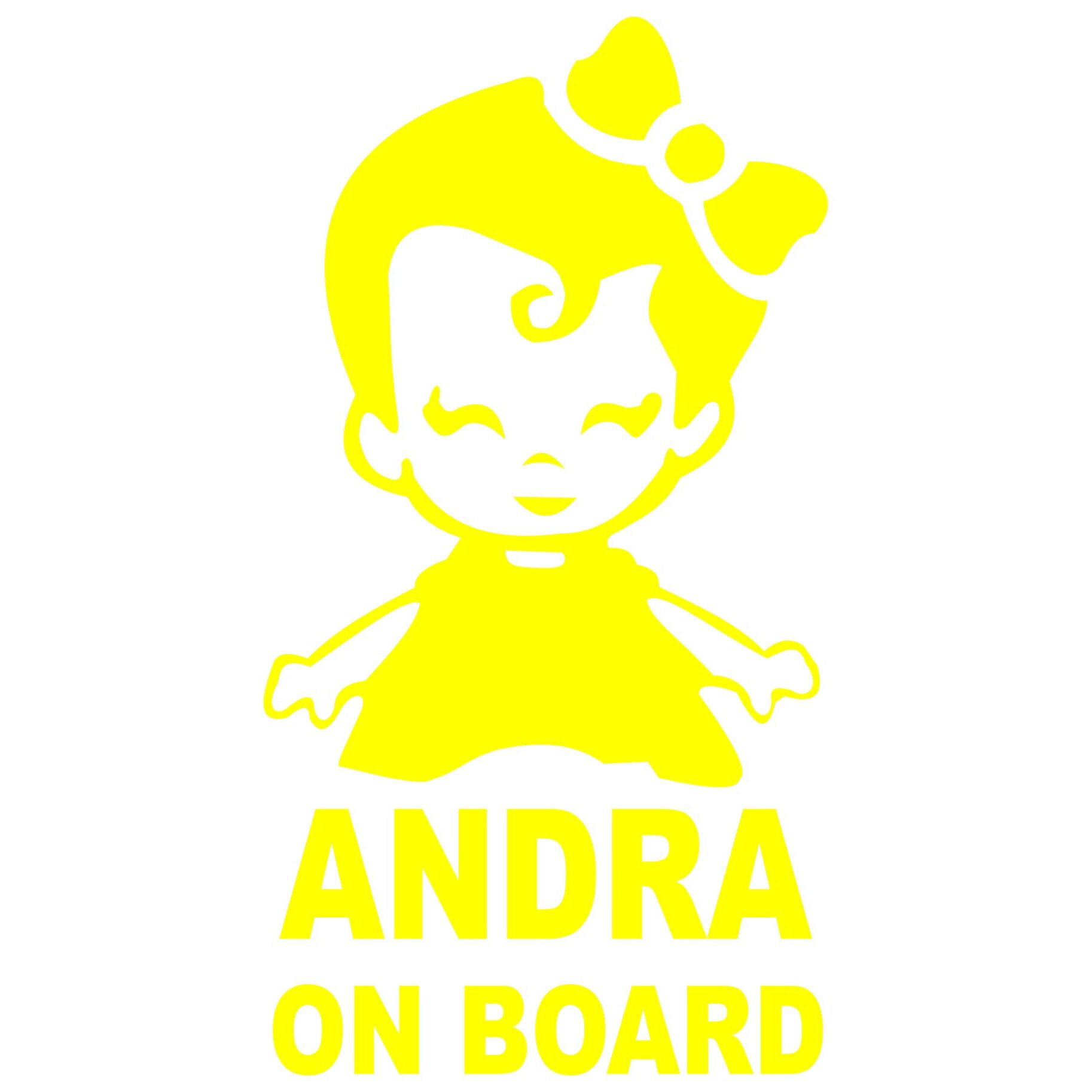 Sticker auto, Andra on Board, culoare galbena