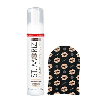 Set pentru autobronzare profesionala ST MORIZ cu Spuma Dark 300 ml si Manusa Set pentru autobronzare profesionala ST MORIZ cu Spuma Dark 300 ml si Manusa