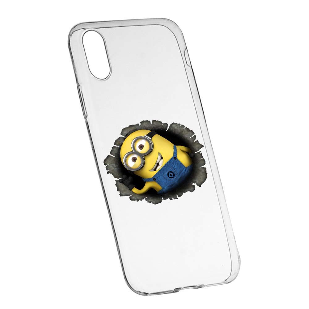 Husa de protectie Cartoon, Minion pentru Apple iPhone X/XS, rezistenta la uzura, anti-alunecare, din silicon Premium, 202