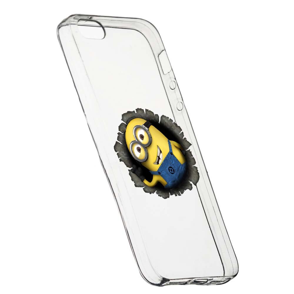 Husa de protectie Cartoon, Minion pentru Apple iPhone 5 / 5S / SE, rezistenta la uzura, anti-alunecare, din silicon Premium, 202