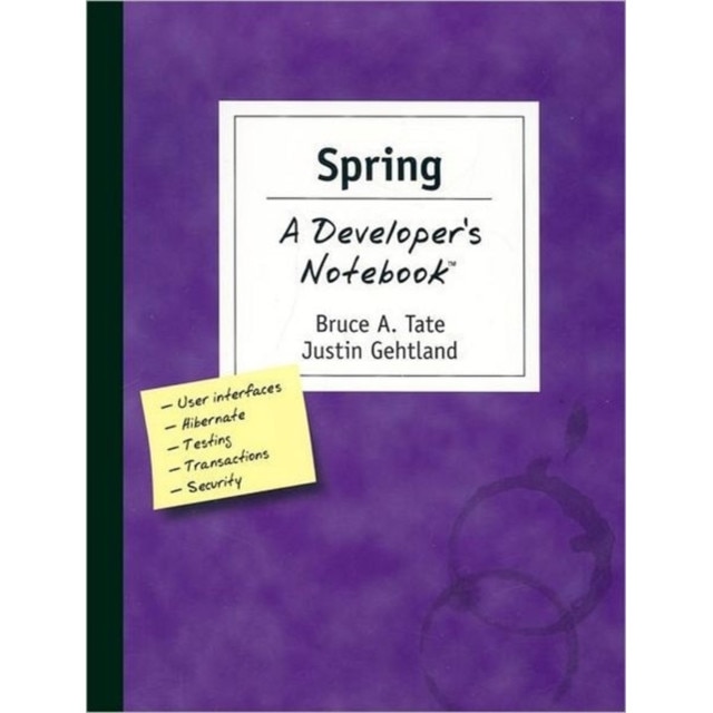 Spring /-/ A Developer′s Notebook de Bruce A. Tate