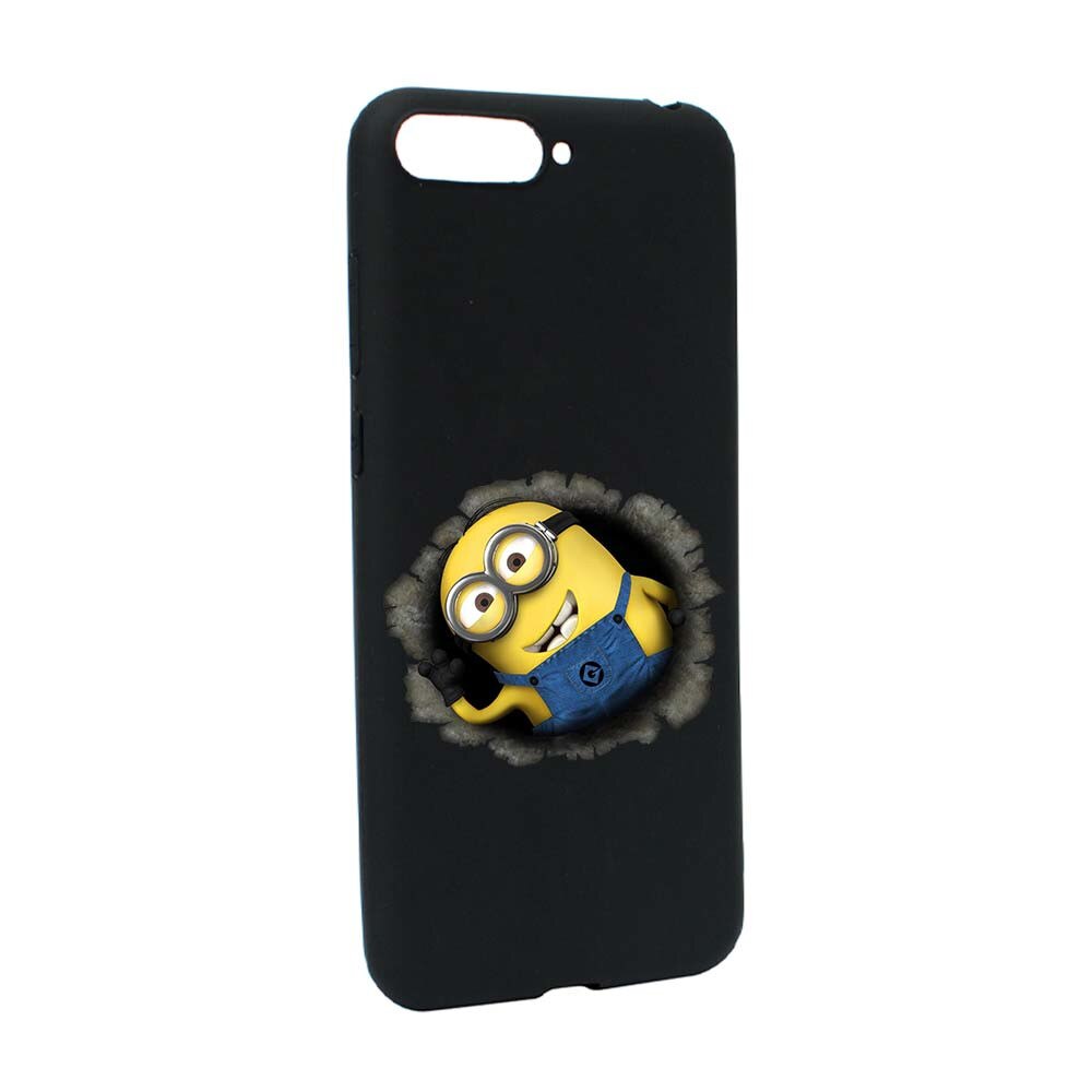 Husa de protectie Cartoon, Minion pentru Huawei Y6 2018 / Y6 Prime 2018, rezistenta la uzura, anti-alunecare, din silicon Premium, B202