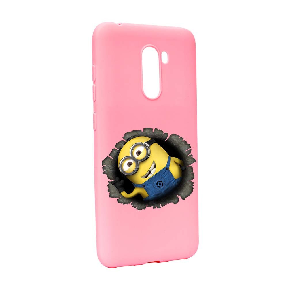 Husa de protectie Cartoon, Minion pentru Xiaomi PocoPhone F1, rezistenta la uzura, anti-alunecare, din silicon Premium, P202