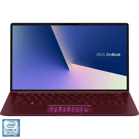 Laptop ultraportabil ASUS ZenBook 13 UX333FA-A4215 cu procesor Intel® Core™ i5-8265U pana la 3.90 GHz, Whiskey Lake, 13.3", Full HD, 8GB, 512GB SSD, Intel® UHD Graphics 620, Endless OS, Burgundy Red
