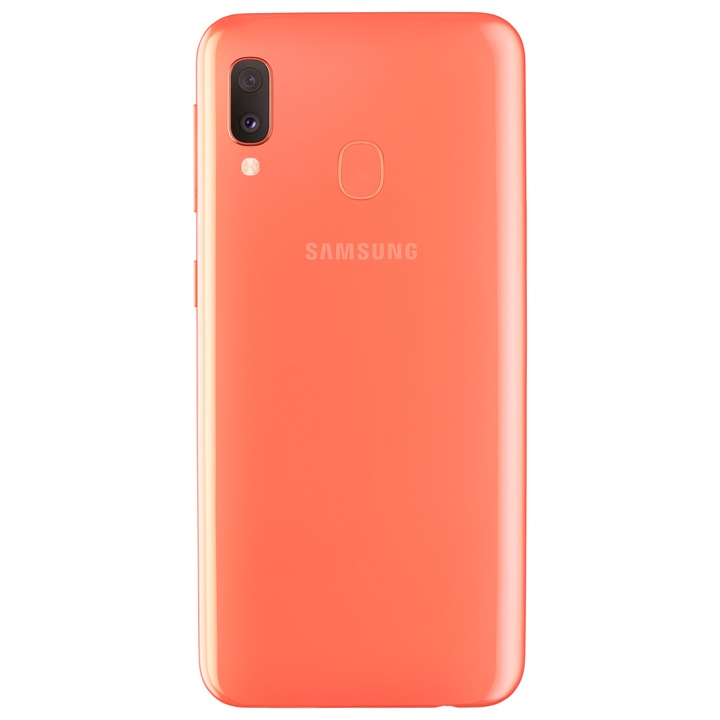 Samsung Galaxy A20e Mobiltelefon, Kártyafüggetlen, Dual SIM, 32GB, LTE, Narancs