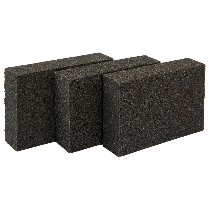 Set bureti abrazivi, 100 x 70 x 25 mm, duritate medie-tare, 3 buc., P 60/80, P 60/100, P 80/120, MTX