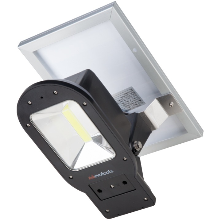Lampa LED iluminat stradal cu panou solar Evotools 678657, 4W, 320 lm, panou solar 9V/5W, acumulator Pb acid 6V 4 Ah, IP65