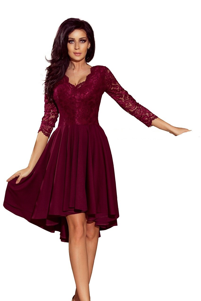 Rochie bordo asimetrica cu decolteu , marime 2XL