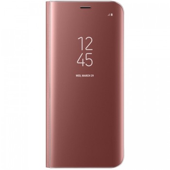 Husa Flip Cover Clear View, Huawei P Smart (2019), Roz Husa Flip Cover Clear View, Huawei P Smart (2019), Roz