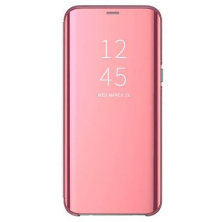 Alc Mobile Tok, Huawei Y6 2019 / Y6 Prime 2019 , Clear View Flip Mirror Stand, Rózsaszín