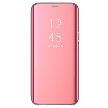 Husa pentru Huawei Y6 2019, Clear View Flip Mirror Stand, Roz/Pink Husa pentru Huawei Y6 2019, Clear View Flip Mirror Stand, Roz/Pink