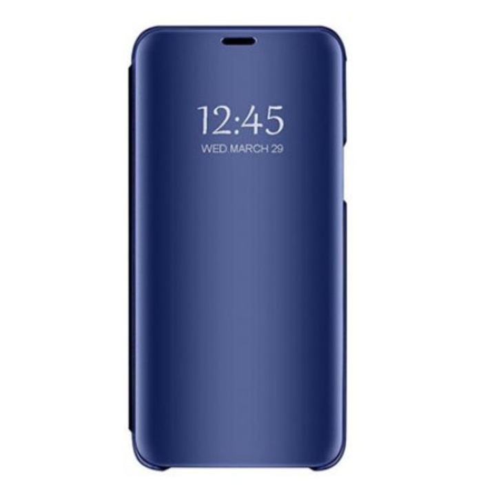 Калъф, съвместим със Samsung, Galaxy J3 2017, Clear View Flip Mirror Stand, син