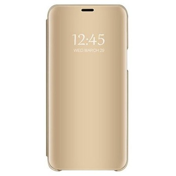 Husa compatibila cu Samsung Galaxy A32 5G , Clear View Flip Mirror Stand, Auriu