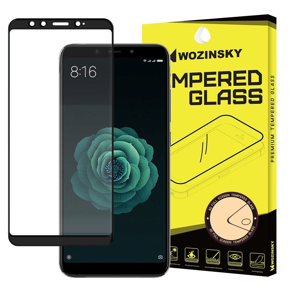 Folie Sticla Wozinsky Super Tough pentru Xiaomi Mi A2, 5D, Full Screen, Full Glue, Negru