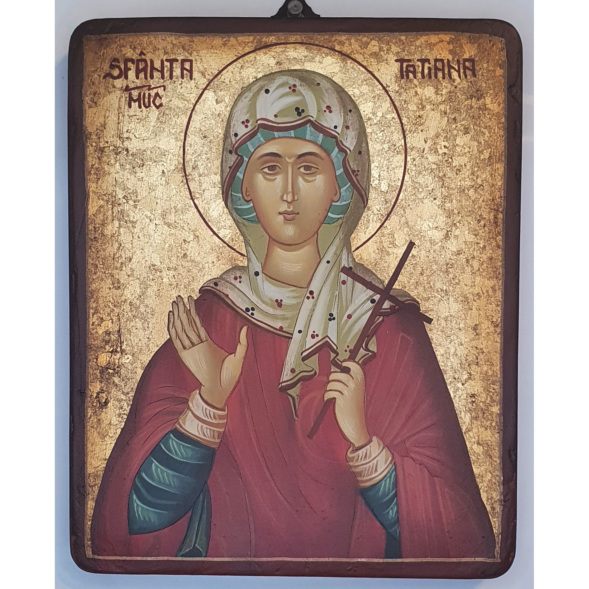 Icoana pictata pe lemn Sf. Tatiana, Artizanat Opait, 18X14cm