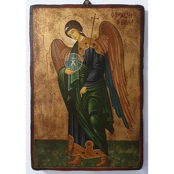 Icoana pictata pe lemn Bizantina Speciala Sf. Arh Gavriil, Artizanat Opait, 18X14cm Icoana pictata pe lemn Bizantina Speciala Sf. Arh Gavriil, Artizanat Opait, 18X14cm